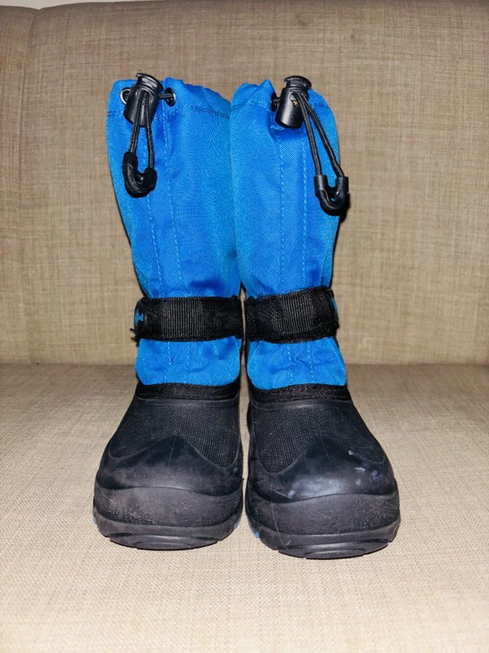Kamik Rocket Kids Snow Boots Size 2 Blue Black Waterproof Insulated -40°F EUC